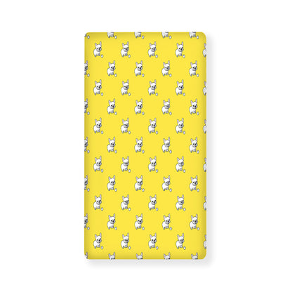 French Bulldog Puppy With Baseball Print Baby Crib Sheet