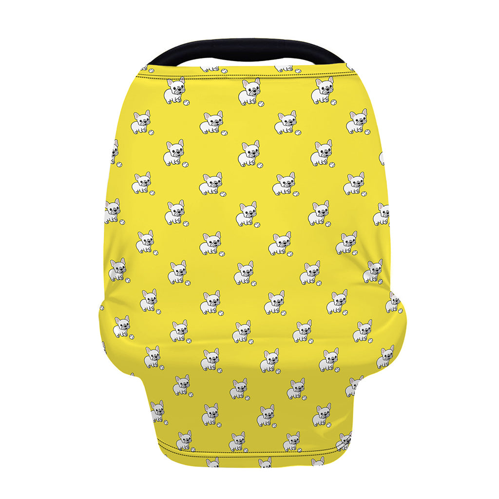 French Bulldog Puppy With Baseball Print Baby Seat Cover