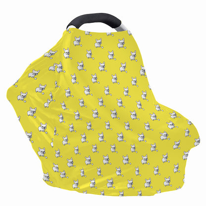 French Bulldog Puppy With Baseball Print Baby Seat Cover