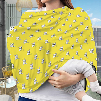 French Bulldog Puppy With Baseball Print Baby Seat Cover