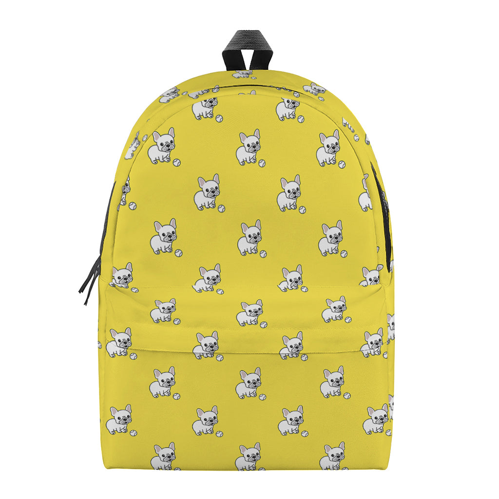French Bulldog Puppy With Baseball Print Backpack