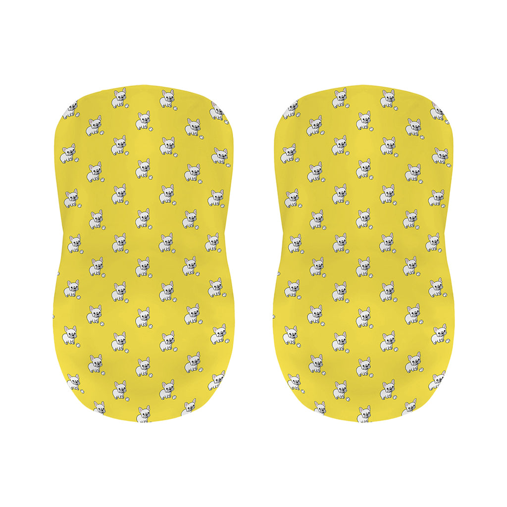 French Bulldog Puppy With Baseball Print Bar Stool Covers