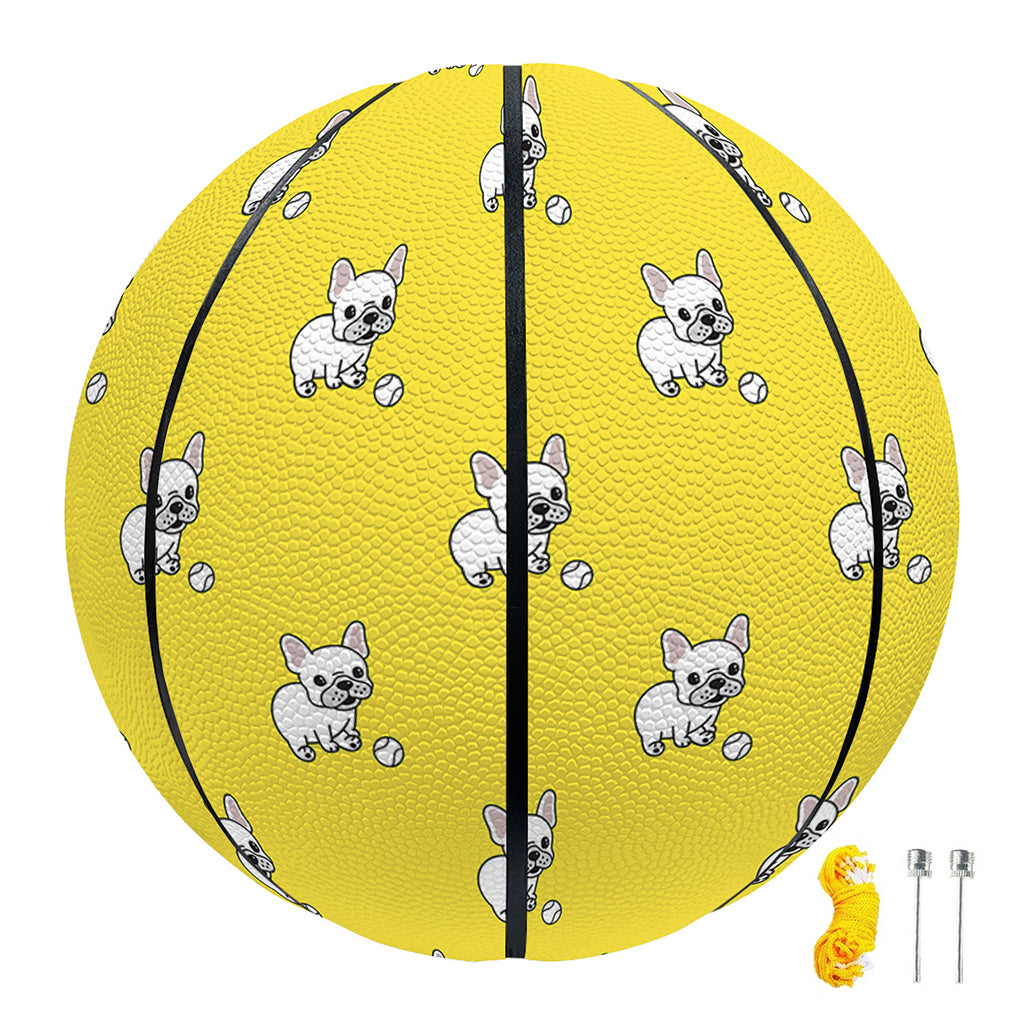 French Bulldog Puppy With Baseball Print Basketball