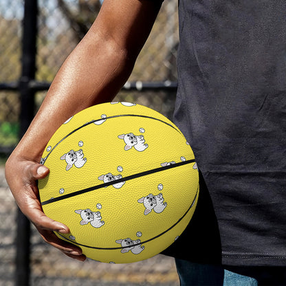 French Bulldog Puppy With Baseball Print Basketball