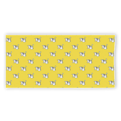 French Bulldog Puppy With Baseball Print Beach Towel