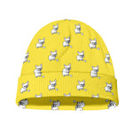 French Bulldog Puppy With Baseball Print Beanie