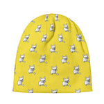 French Bulldog Puppy With Baseball Print Beanie