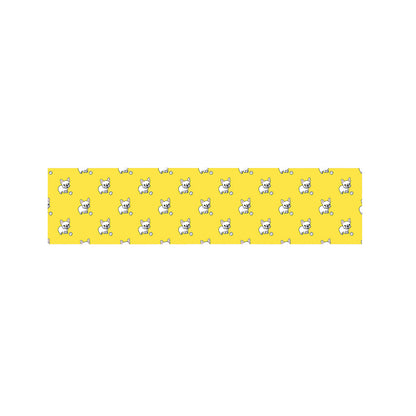 French Bulldog Puppy With Baseball Print Bed Runner