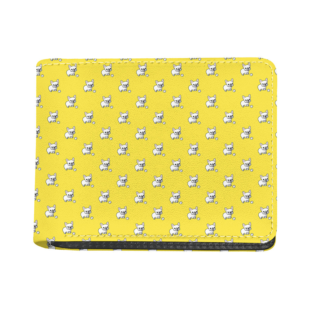 French Bulldog Puppy With Baseball Print Bifold Wallet