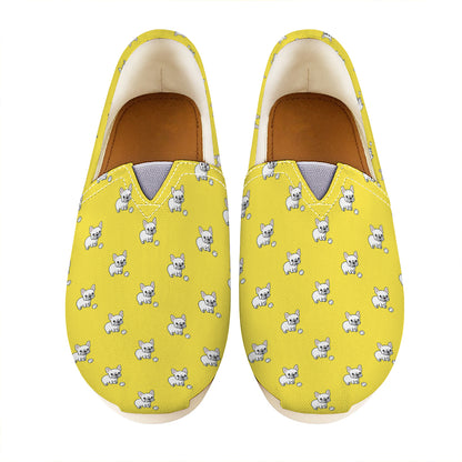French Bulldog Puppy With Baseball Print Casual Shoes