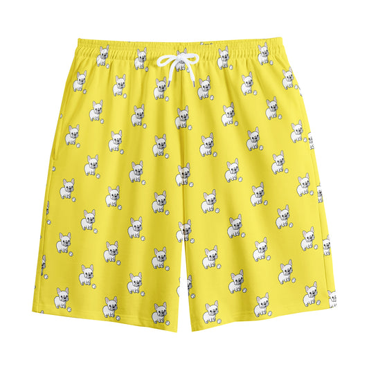 French Bulldog Puppy With Baseball Print Cotton Shorts