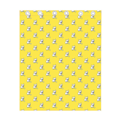 French Bulldog Puppy With Baseball Print Curtain