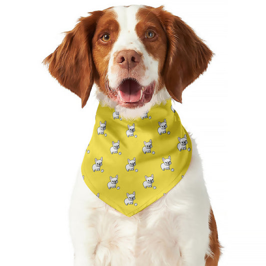 French Bulldog Puppy With Baseball Print Dog Bandana