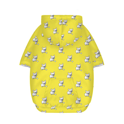 French Bulldog Puppy With Baseball Print Dog Zip Up Hoodie