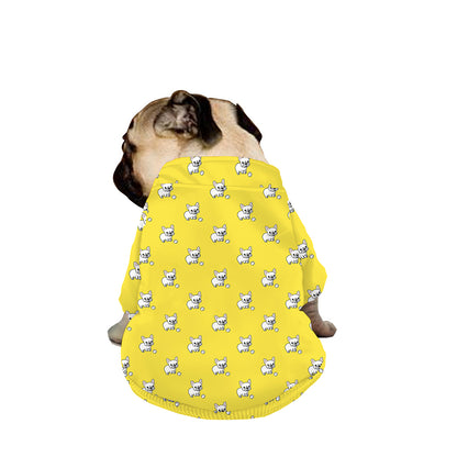 French Bulldog Puppy With Baseball Print Dog Zip Up Jacket