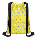 French Bulldog Puppy With Baseball Print Drawstring Backpack