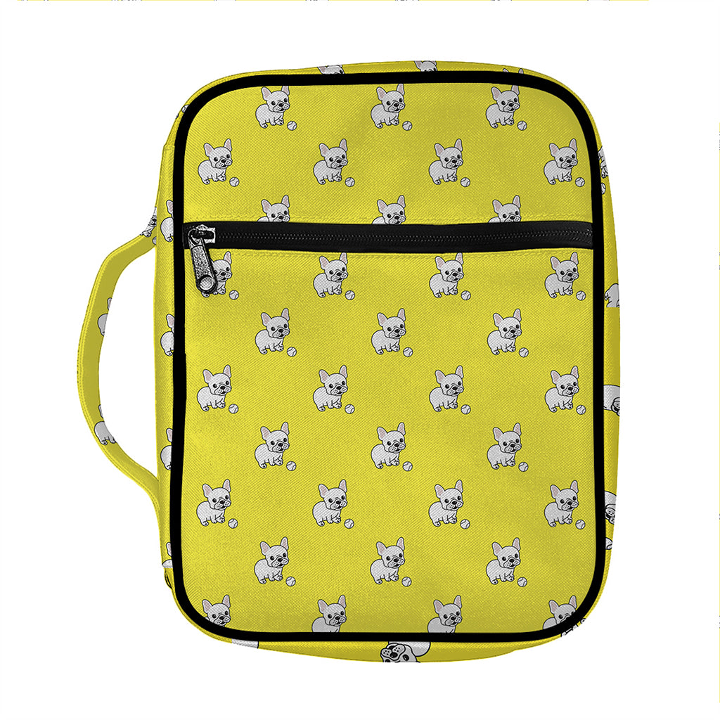 French Bulldog Puppy With Baseball Print Front Pocket Bible Bag