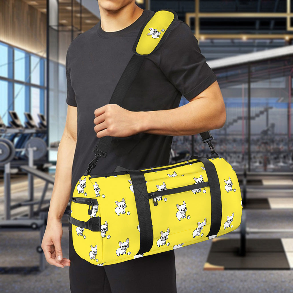 French Bulldog Puppy With Baseball Print Gym Bag
