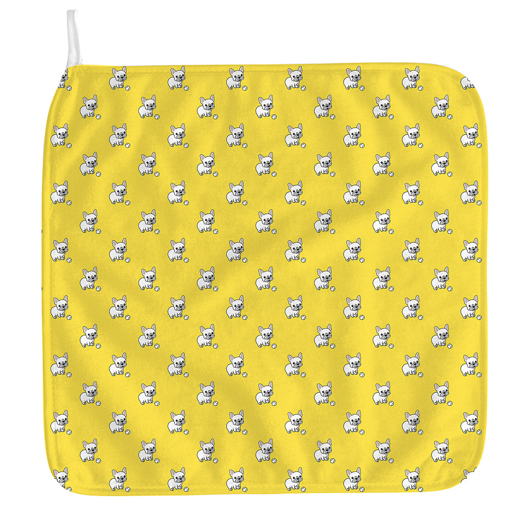 French Bulldog Puppy With Baseball Print Hand Towel