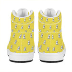 French Bulldog Puppy With Baseball Print High Top Leather Sneakers