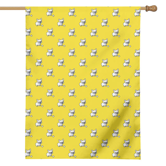 French Bulldog Puppy With Baseball Print House Flag