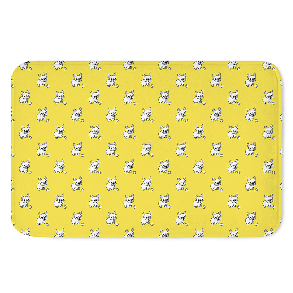 French Bulldog Puppy With Baseball Print Indoor Door Mat