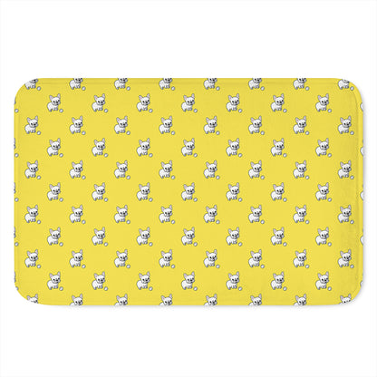 French Bulldog Puppy With Baseball Print Indoor Door Mat