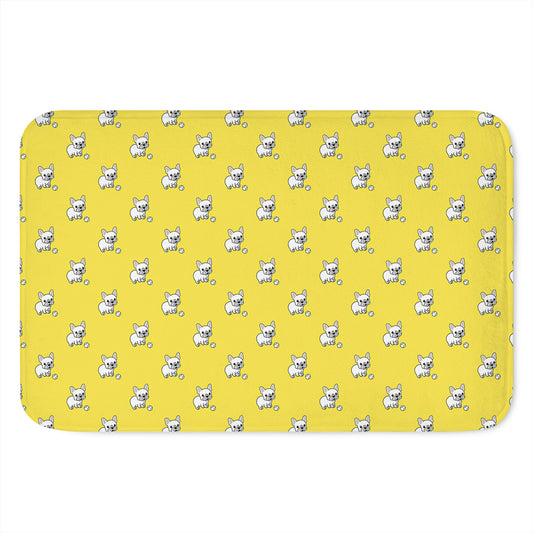 French Bulldog Puppy With Baseball Print Indoor Door Mat