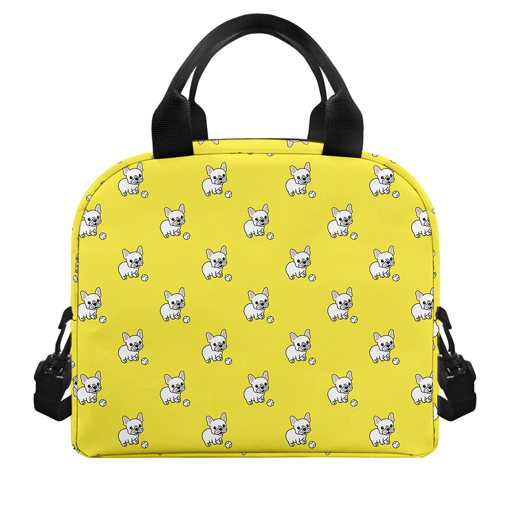 French Bulldog Puppy With Baseball Print Insulated Lunch Bag
