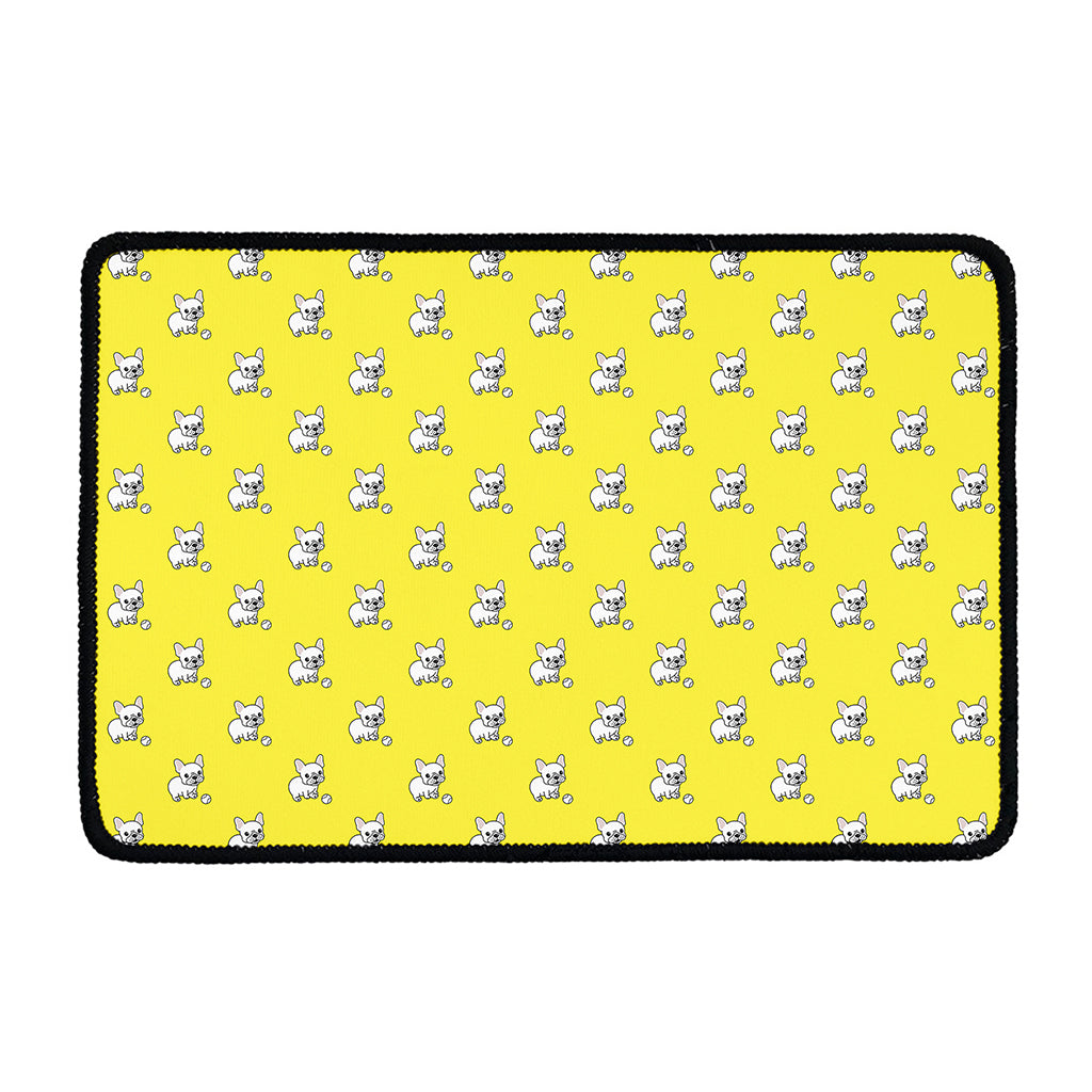 French Bulldog Puppy With Baseball Print Kitchen Mat