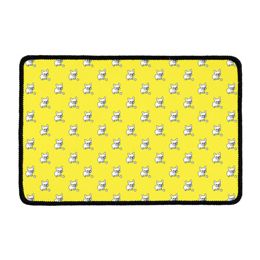 French Bulldog Puppy With Baseball Print Kitchen Mat