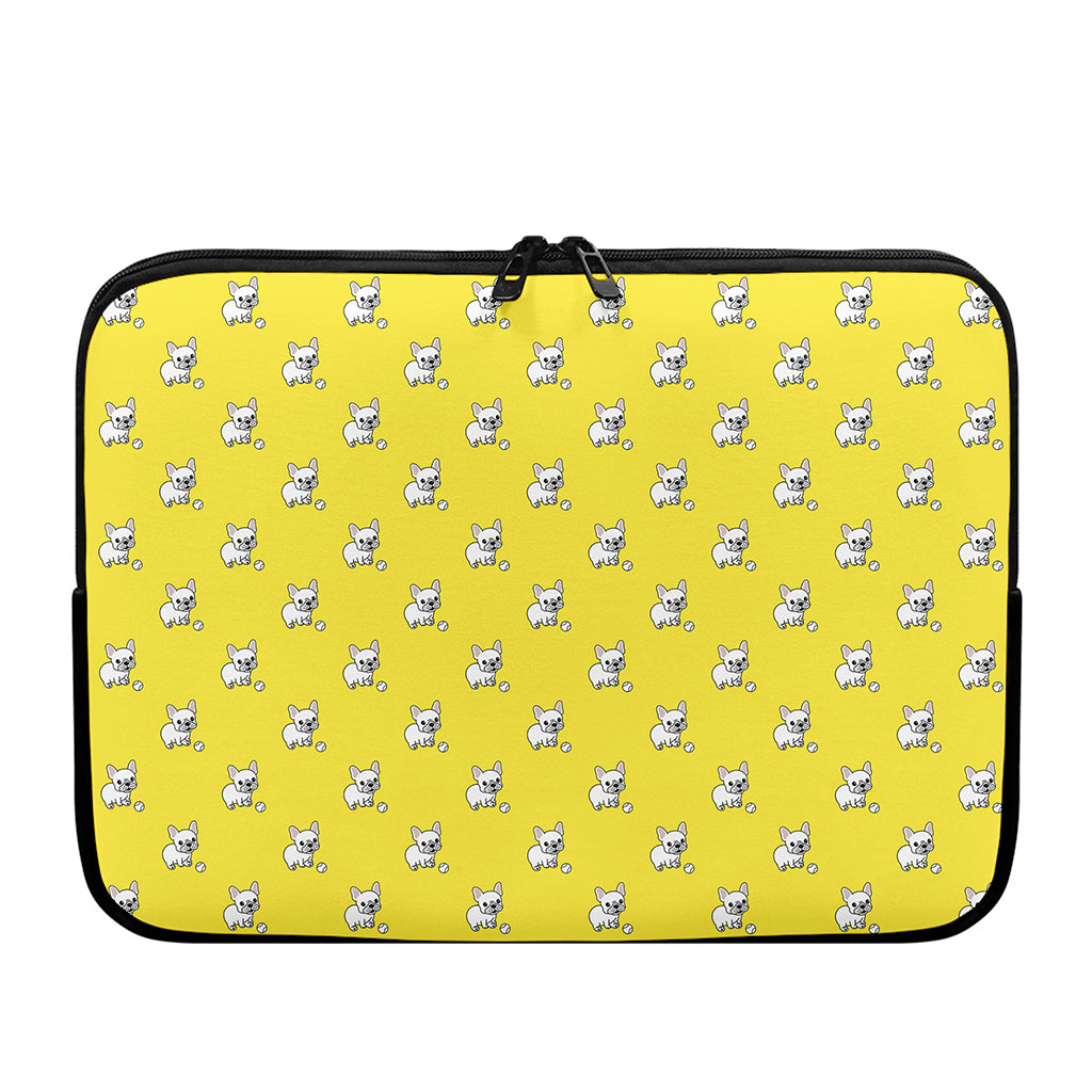 French Bulldog Puppy With Baseball Print Laptop Sleeve