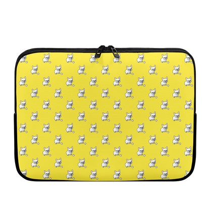 French Bulldog Puppy With Baseball Print Laptop Sleeve