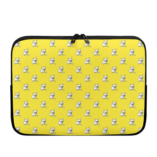 French Bulldog Puppy With Baseball Print Laptop Sleeve