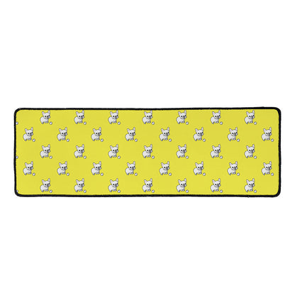 French Bulldog Puppy With Baseball Print Long Kitchen Mat