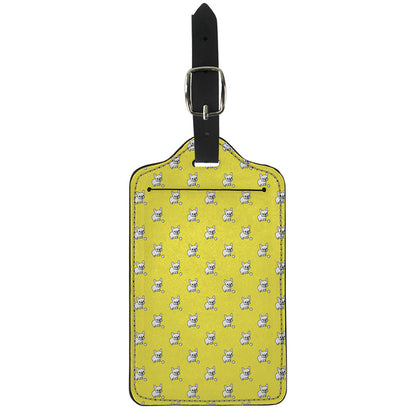 French Bulldog Puppy With Baseball Print Luggage Tag