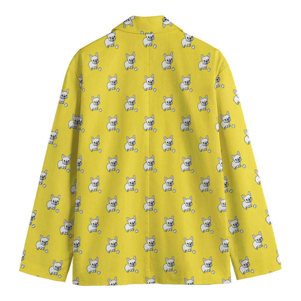 French Bulldog Puppy With Baseball Print Men's Blazer