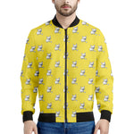 French Bulldog Puppy With Baseball Print Men's Bomber Jacket