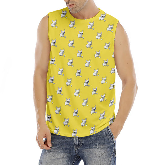French Bulldog Puppy With Baseball Print Men's Fitness Tank Top
