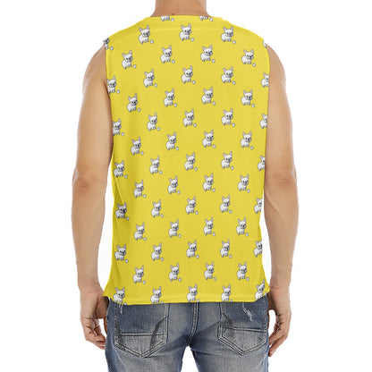 French Bulldog Puppy With Baseball Print Men's Fitness Tank Top