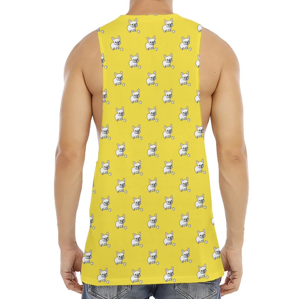 French Bulldog Puppy With Baseball Print Men's Muscle Tank Top