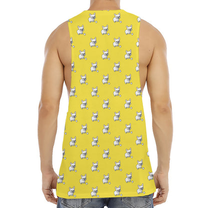 French Bulldog Puppy With Baseball Print Men's Muscle Tank Top