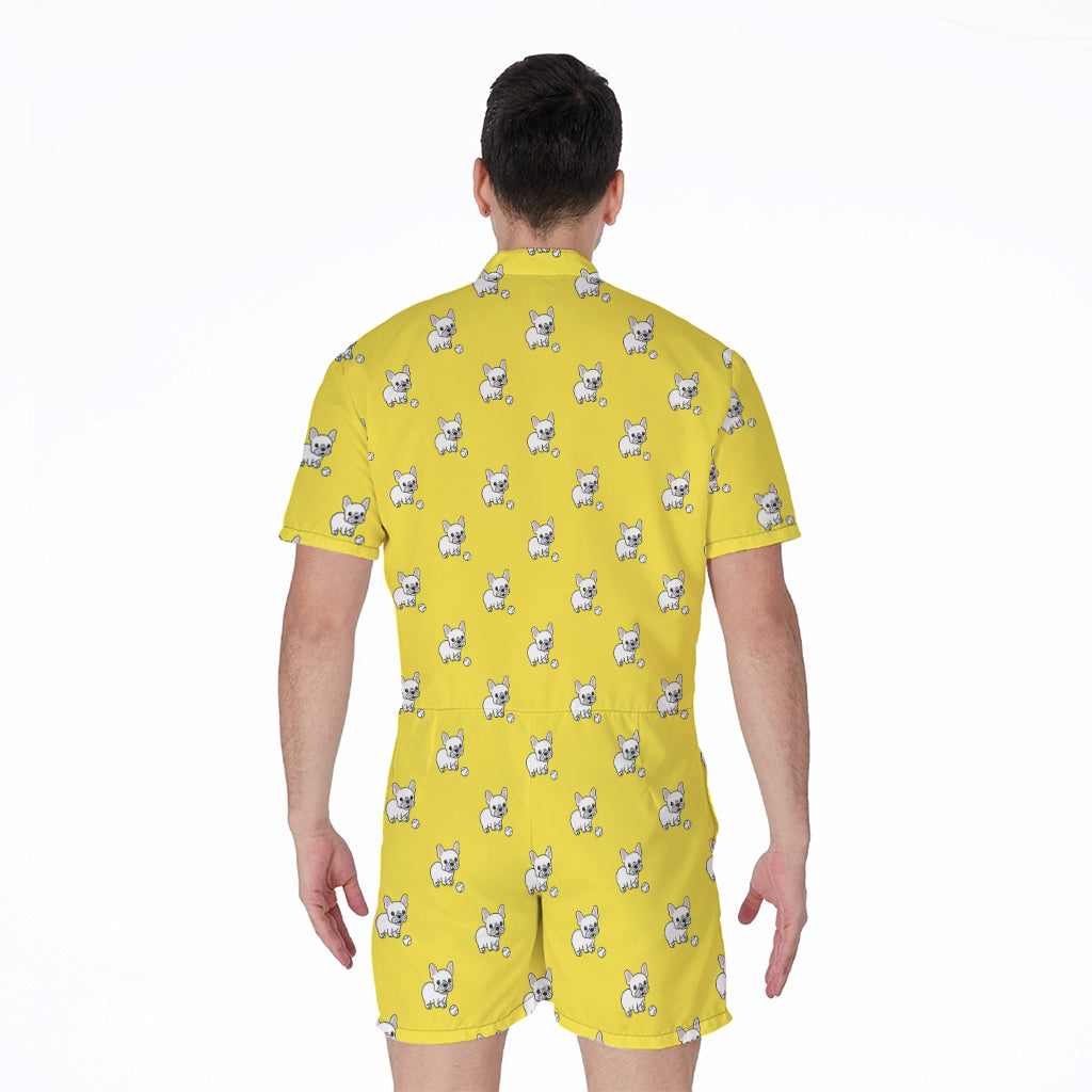 French Bulldog Puppy With Baseball Print Men's Rompers