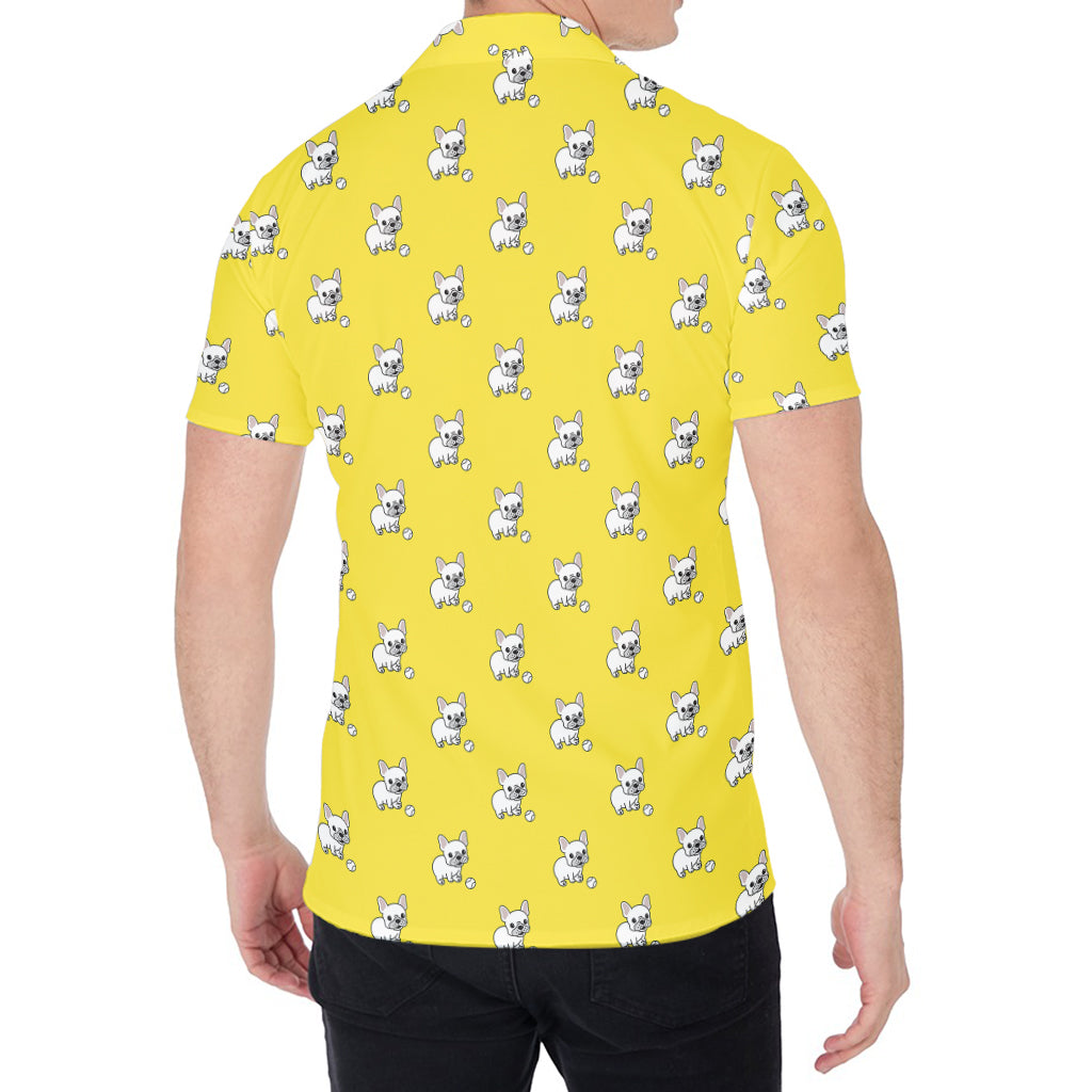 French Bulldog Puppy With Baseball Print Men's Shirt