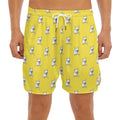 French Bulldog Puppy With Baseball Print Men's Split Running Shorts