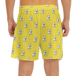 French Bulldog Puppy With Baseball Print Men's Split Running Shorts