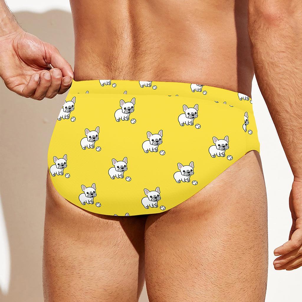 French Bulldog Puppy With Baseball Print Men's Swim Briefs