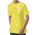French Bulldog Puppy With Baseball Print Men's Velvet T-Shirt