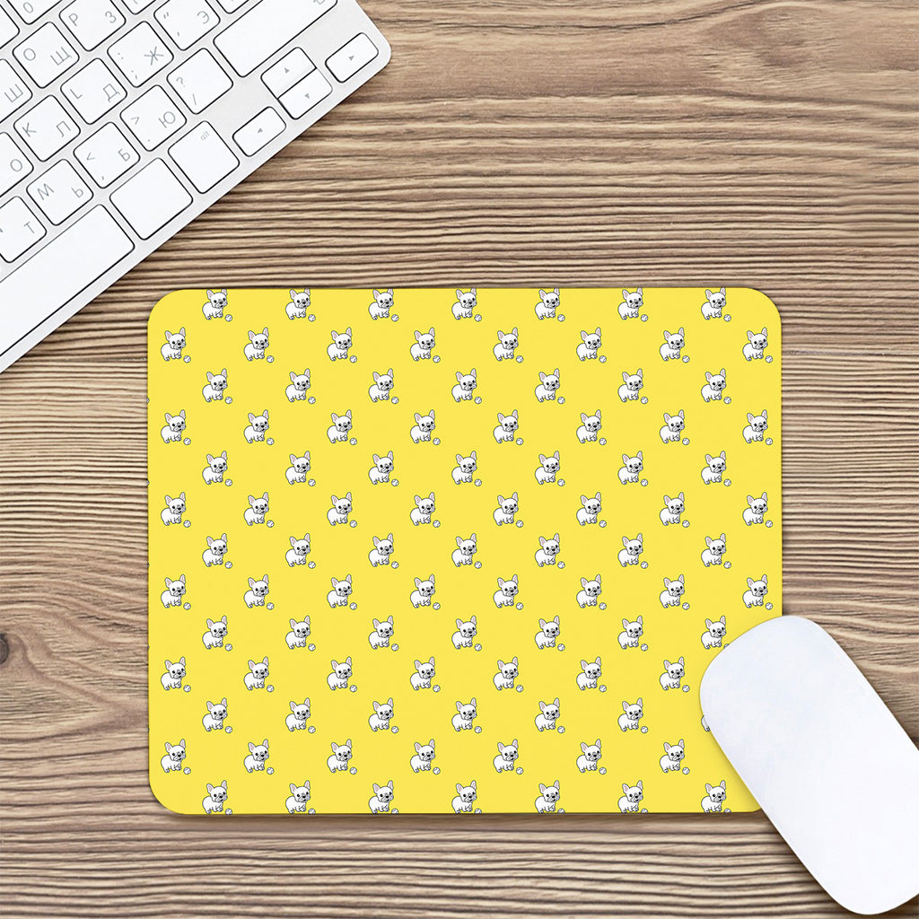 French Bulldog Puppy With Baseball Print Mouse Pad