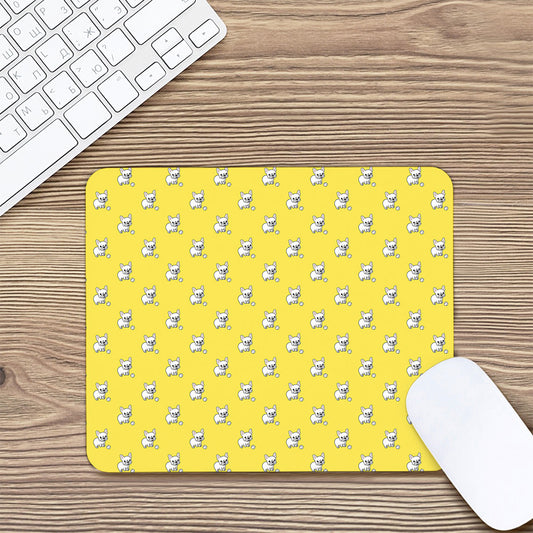 French Bulldog Puppy With Baseball Print Mouse Pad